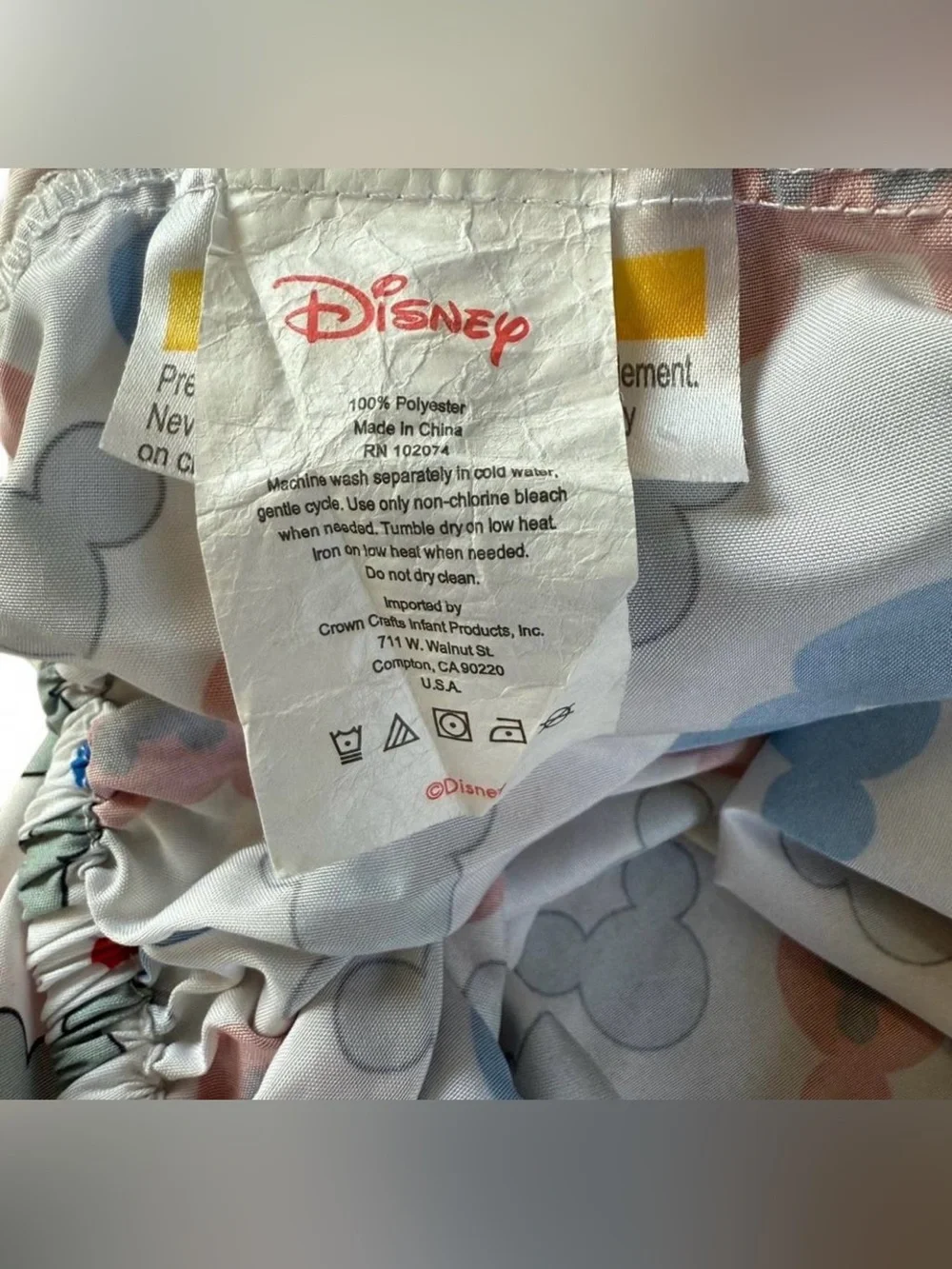 Disney Mickey Mouse Fitted Crib / Toddler Mattress Sheet Red, White, Blue & Grey
